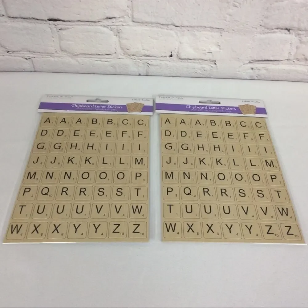 Chipboard Scrabble Like Letter Stickers 2 Packs 224 Stickers Total Arts Crafts